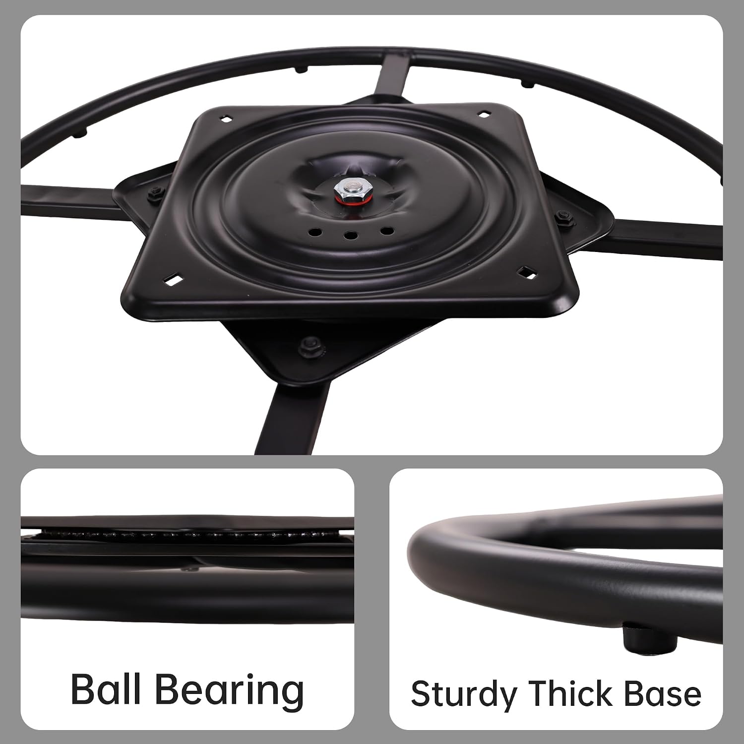 24 inch Swivel Base for Recliner Chair with 27.5 inch Pad, Couch Chair Replacement Parts 360 Degree Ball Bearing Rotating Ring Plate Kit Set of 2