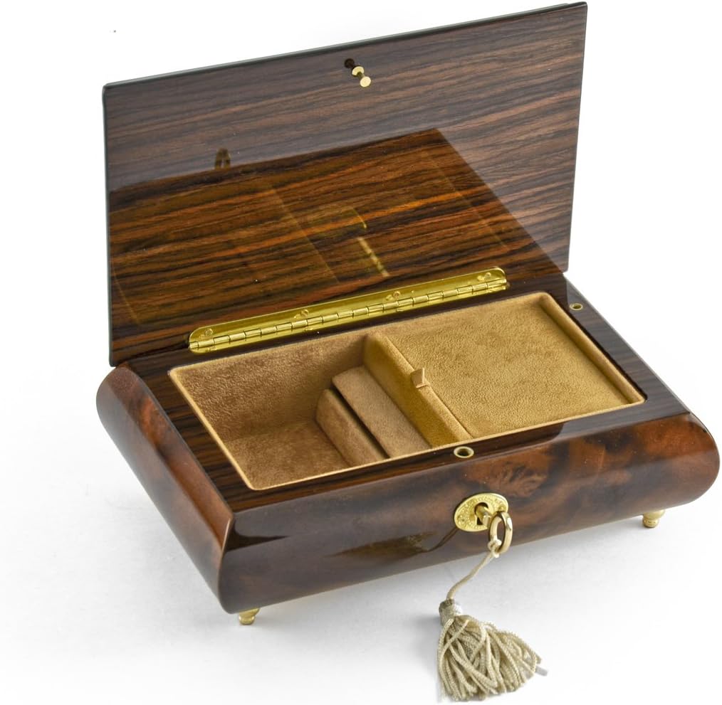 Exquisite Single Stem White Rose Musical Jewelry Box - Many Songs to Choose - Bridge Over Troubled Water