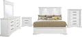 Coaster Home Furnishings - McKinney - Wood - 5-Piece Bedroom Set with Crown Moldings and USB Ports - Bedroom - Queen Size - Vintage White - 215871Q-S5