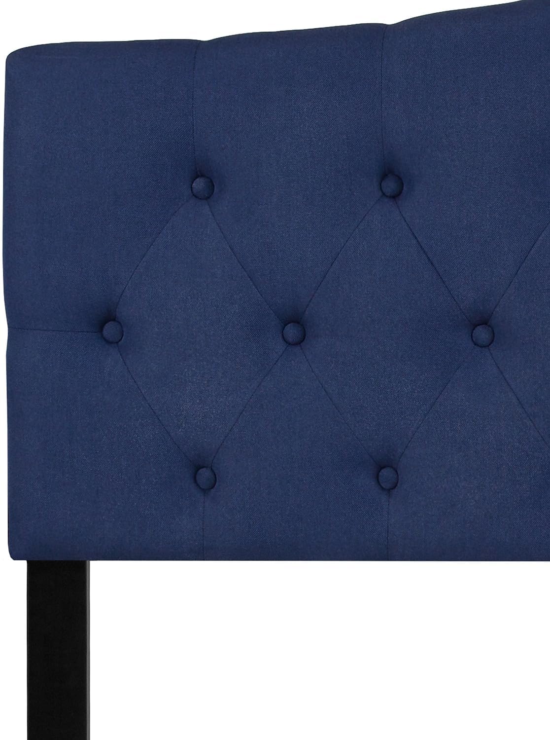 Flash Furniture Cambridge Button Tufted and Diamond Stitched Upholstered Queen Size Headboard in Navy Fabric
