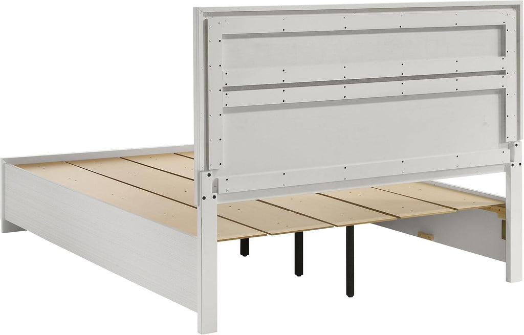 Coaster Home Furnishings Miranda Contemporary 5-Piece Bedroom Set Queen Size Storage Panel Bed Frame 50-inch Headboard White 205111Q-S5