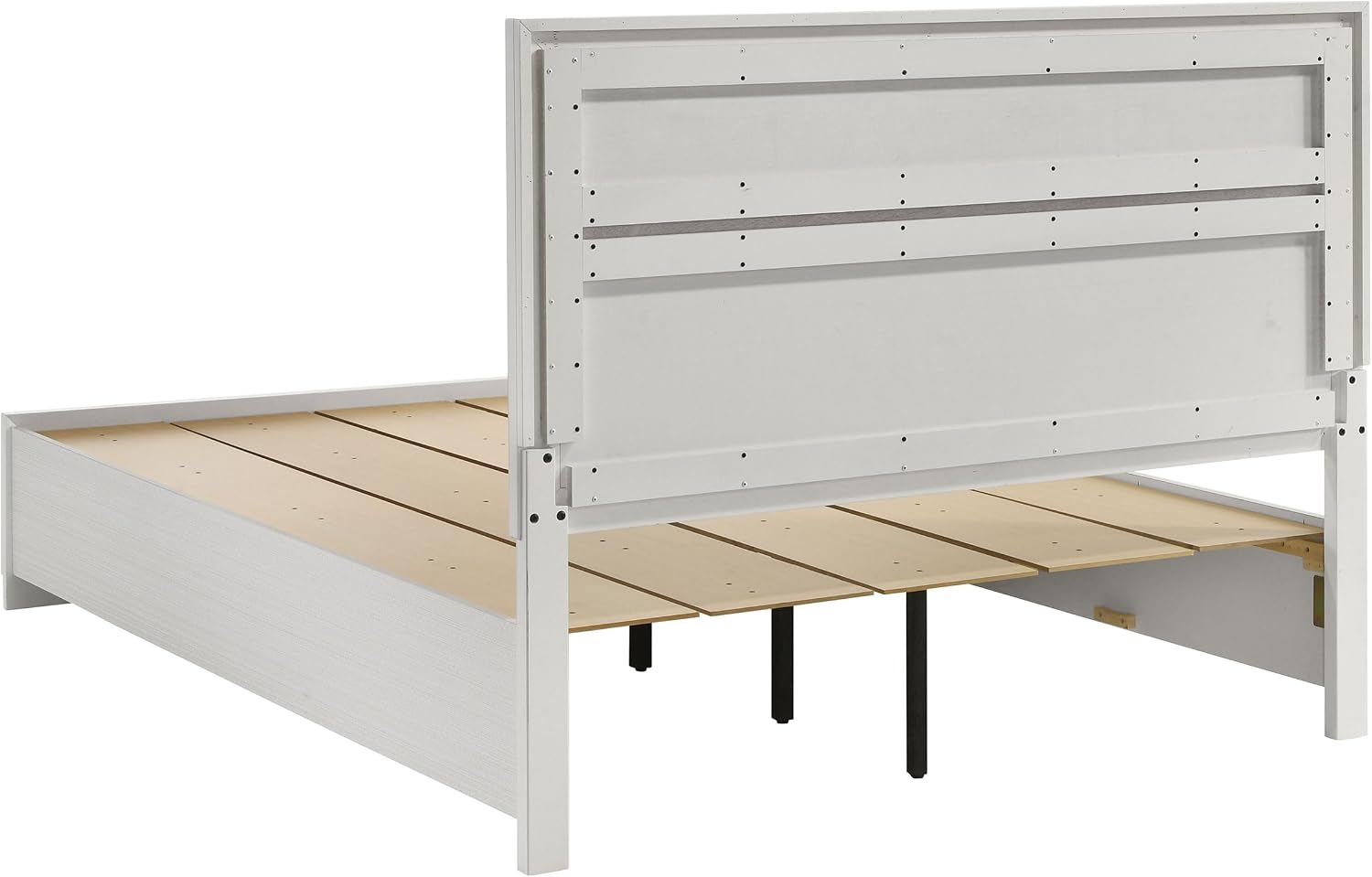 Coaster Home Furnishings Miranda Contemporary 5-Piece Bedroom Set Queen Size Storage Panel Bed Frame 50-inch Headboard White 205111Q-S5