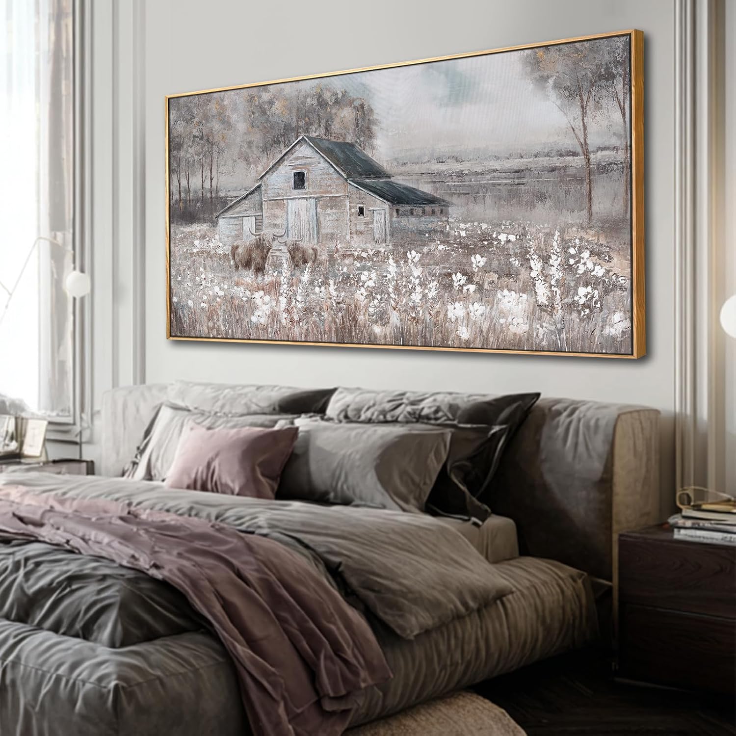 SDYA Animal Canvas Wall Decor Tree Wall Art Flower Poster Printing 24'x48' Pictures for Office Bedroom Artwork for Wall Over Bed