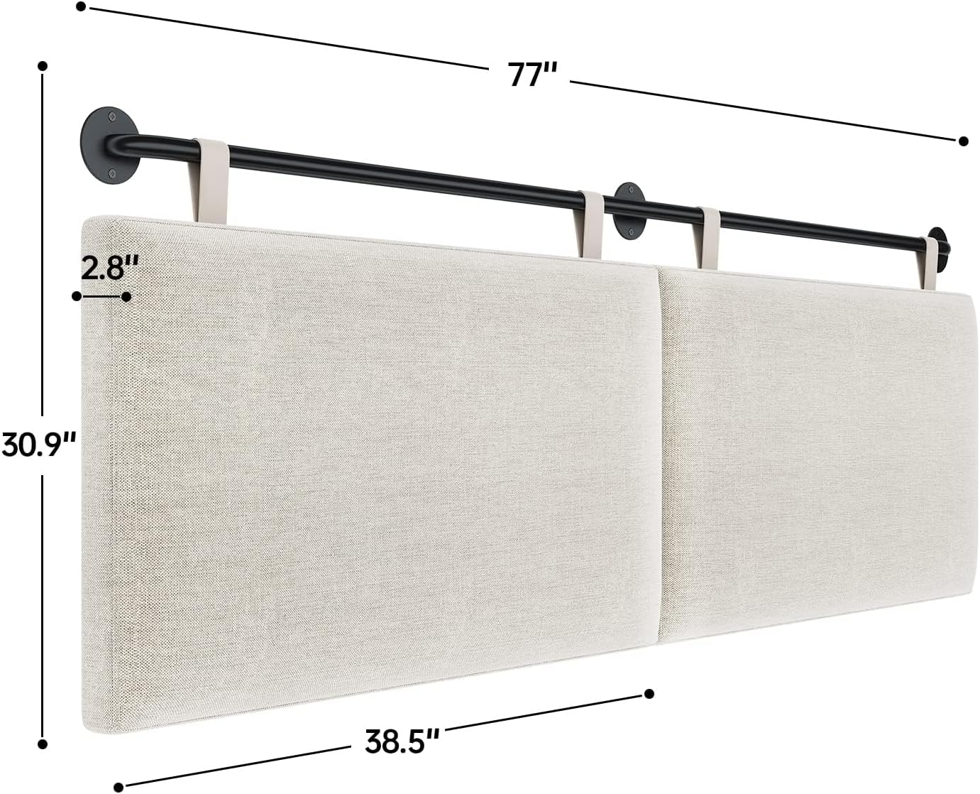 Headboard for King Size Bed, Wall Mounted Headboard with Fine Linen Upholstery and Button Tufting, Adjustable Heigh Head Board for Bedroom (Beige, King)