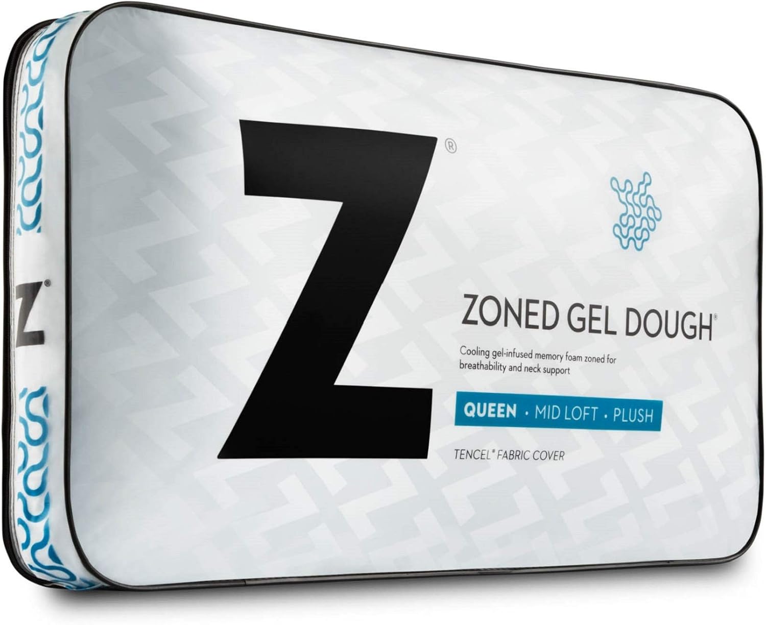 Z ZONED GEL DOUGH Gel-Infused Memory Foam Bed Pillow - 5-year Warranty - King - High Loft