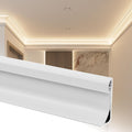 Aluminum LED Strip Light Channel with Corner, 9m/29.5ft Suspended Ceiling/Floor/Wall Trim, White Crown Molding for Home Decor and Accent Lighting