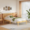 Askeld Wood Twin Bed Frame with Headboard, 14 Inch High Solid Bamboo Platform Bed No Box Spring Needed, Mid-Century Heavy Duty Bedframe, Easy Assembly, Noise Free