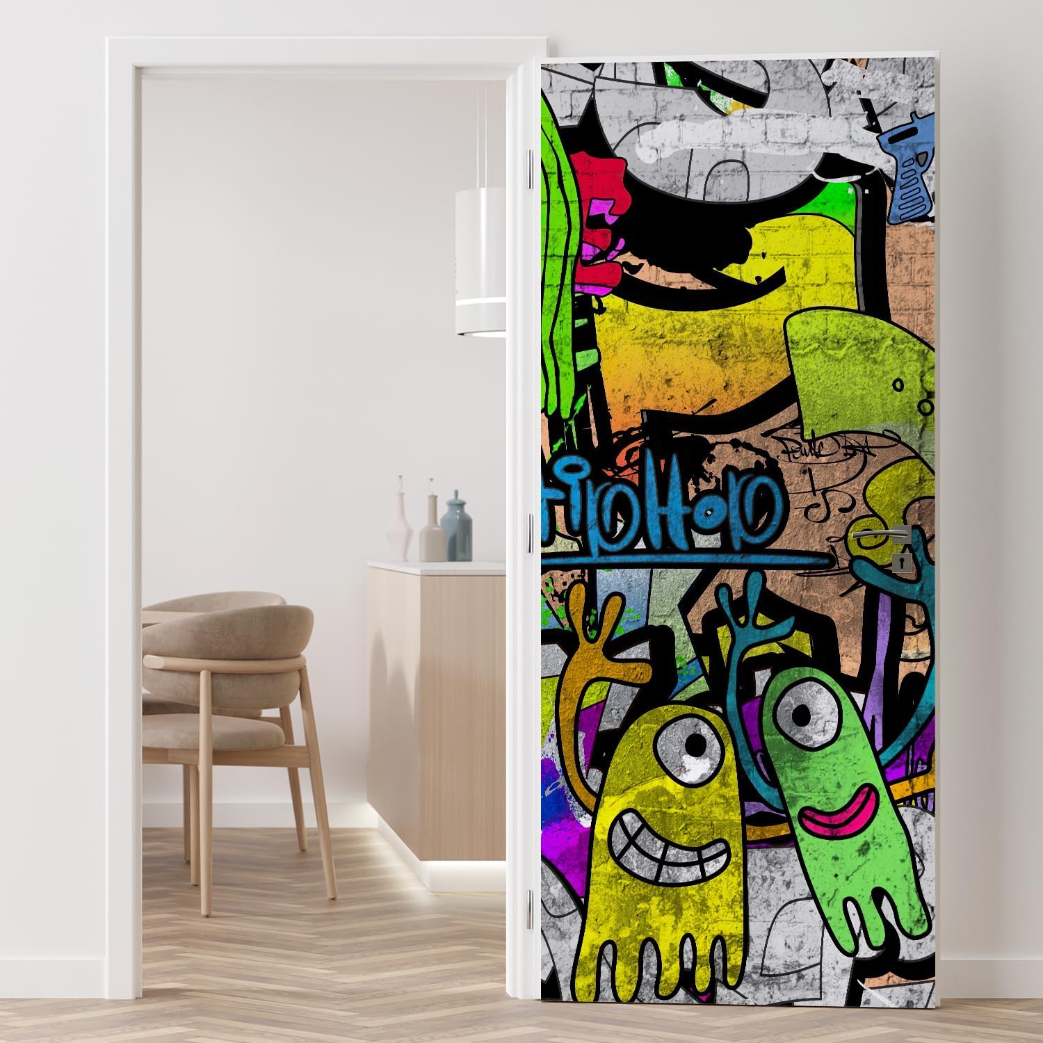 wall26 Colorful Graffiti Large Wall Mural, Removable Peel and Stick Wallpaper, Home Decor - 120x96 inches