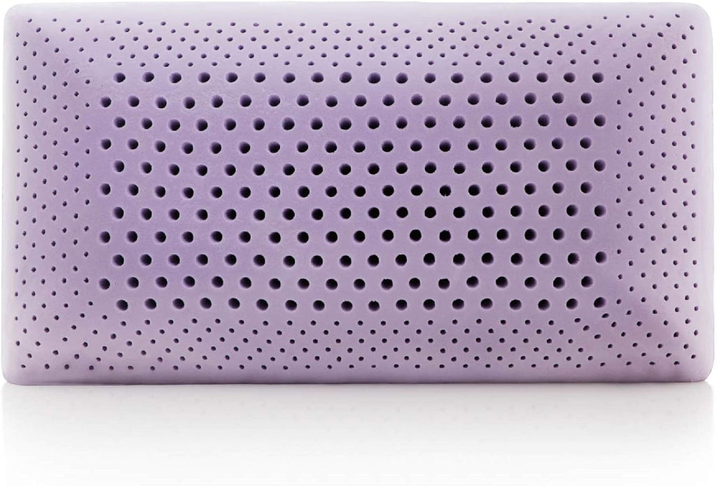 MALOUF Z Zoned Dough Memory Foam Infused with Real Natural Lavender Oil Aromatherapy Pillow Spray Included-Queen, purple
