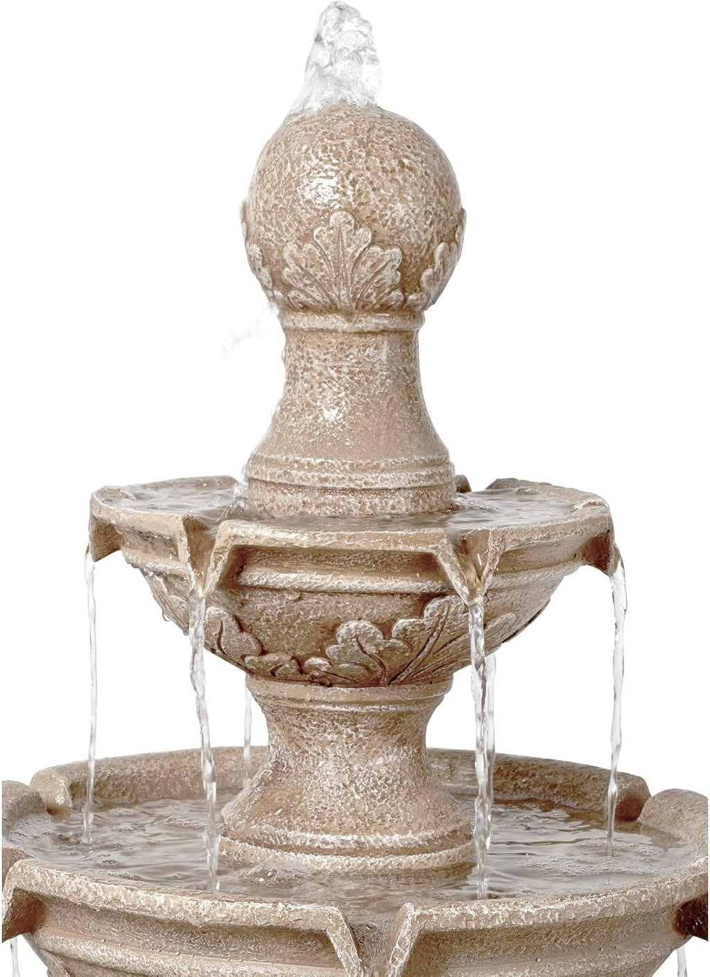 Stafford 48' High Large Traditional Italian Indoor Outdoor Decor Faux Stone Floor Fountain Waterfall 3-Tier Standing Basin Water Feature for Outside Garden Patio Yard Backyard Porch - John Timberland