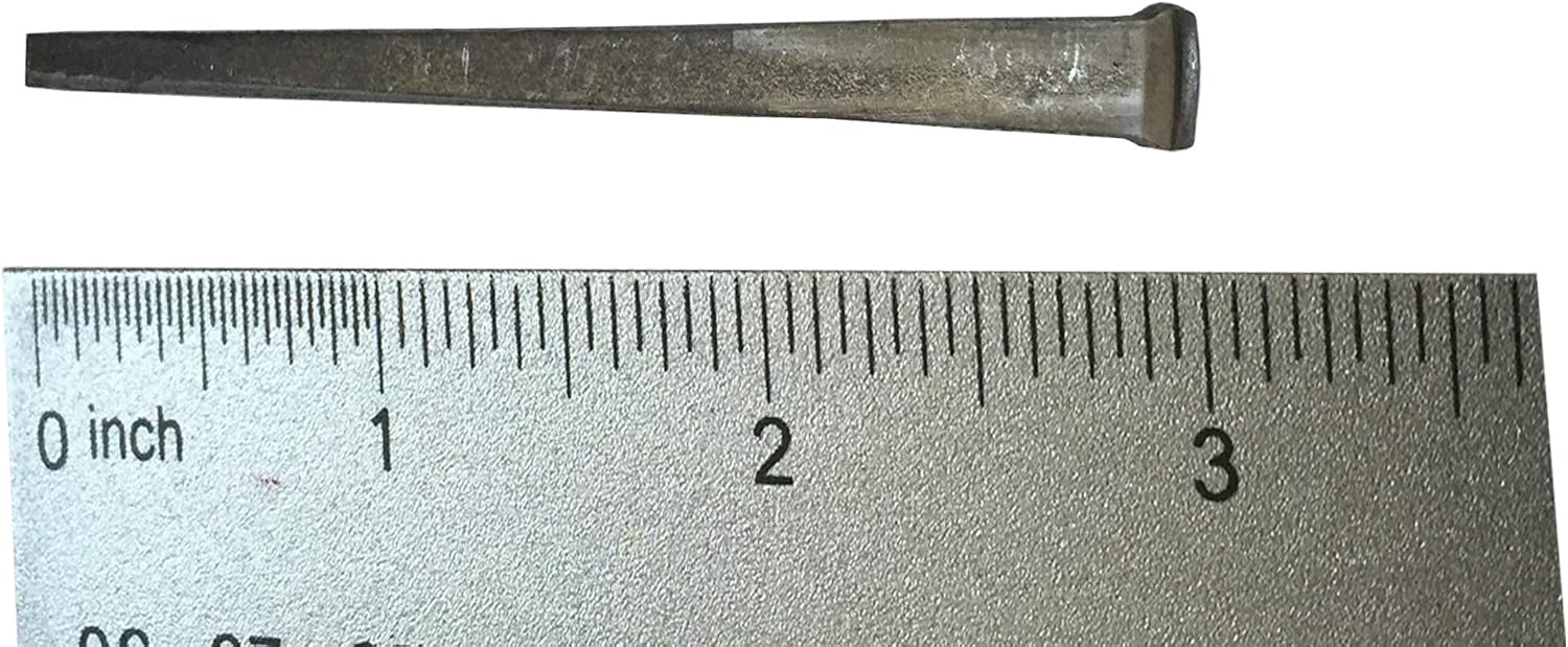 3'- CUT COMMON NAILS - Metallic Color - Antique rustic restoration accent nails for hanging, furniture, cabins, shutters & flooring – Decorative clavos nails – Distinct SQUARE HEAD Nail – 3 in