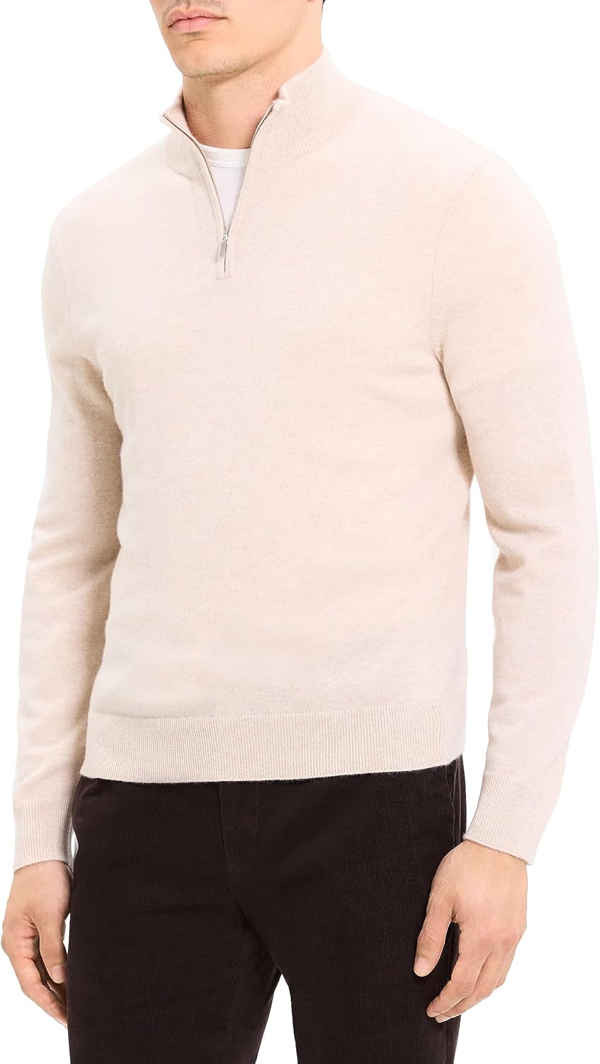 Theory Men's Hilles Quarterzip in Cashmere