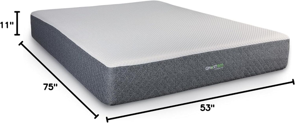 GhostBed Classic 11 Inch Memory Foam & Latex Mattress - Medium-Firm Feel, Made in The USA, Full