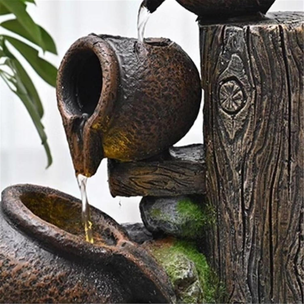 Tabletop Fountain Waterfall Desktop Fountains Rockery and Flowing Water Ornaments Circulating Waterscape Decoration