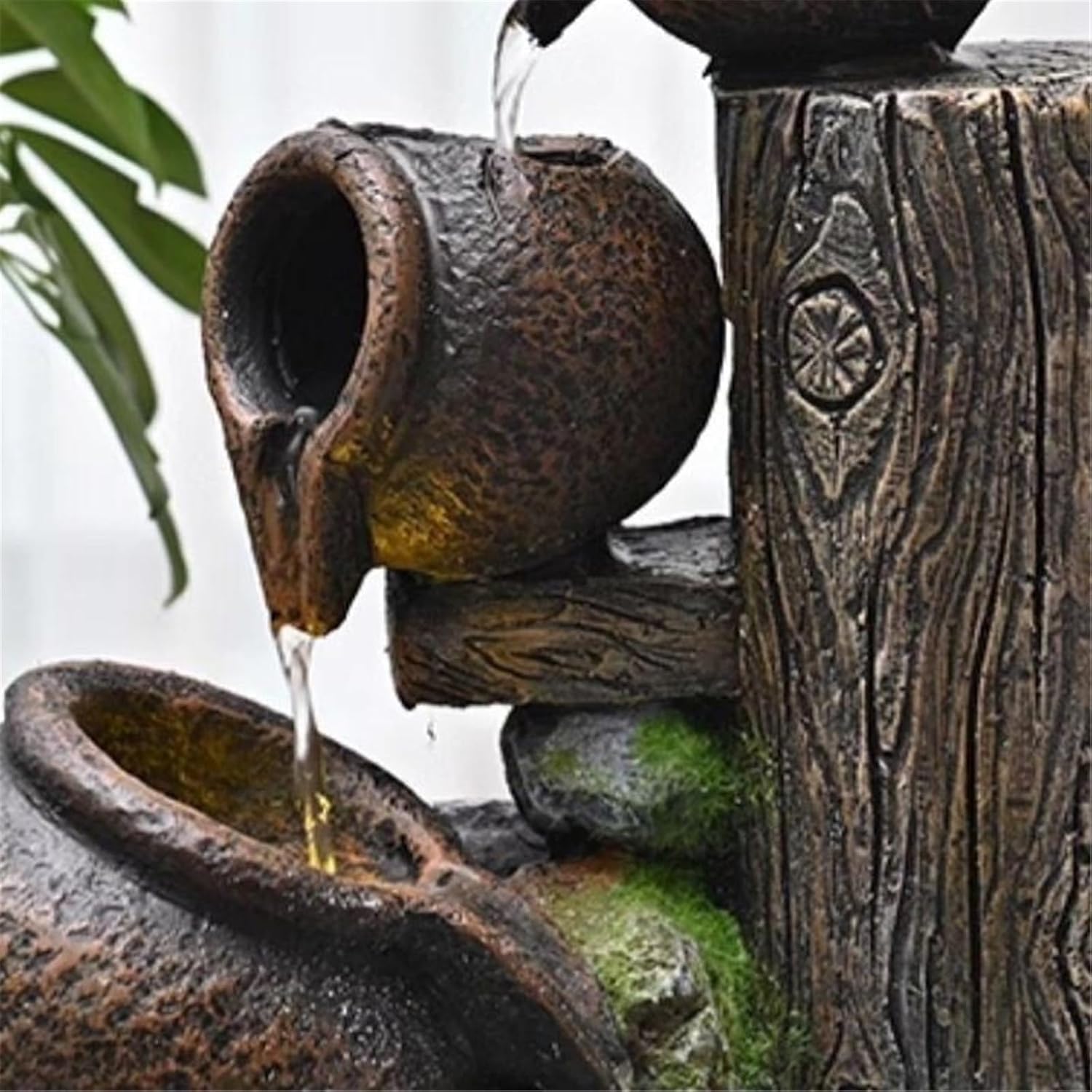 Tabletop Fountain Waterfall Desktop Fountains Rockery and Flowing Water Ornaments Circulating Waterscape Decoration