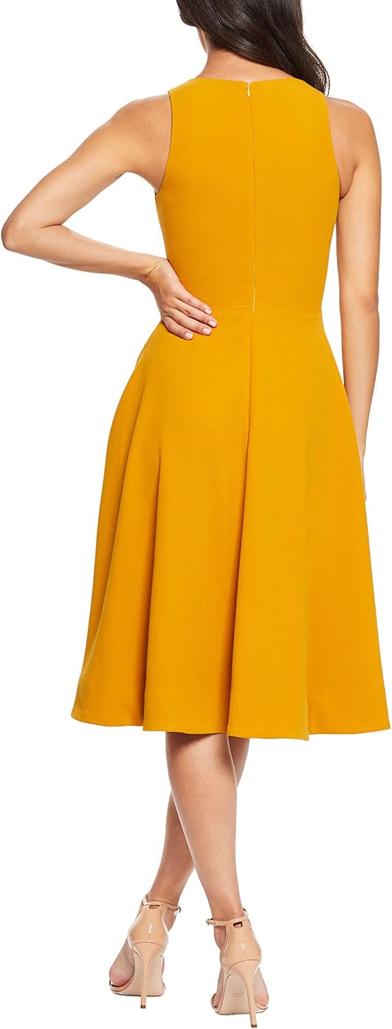 Dress the Population Women's Catalina Solid Sleeveless Fit & Flare Midi Dress