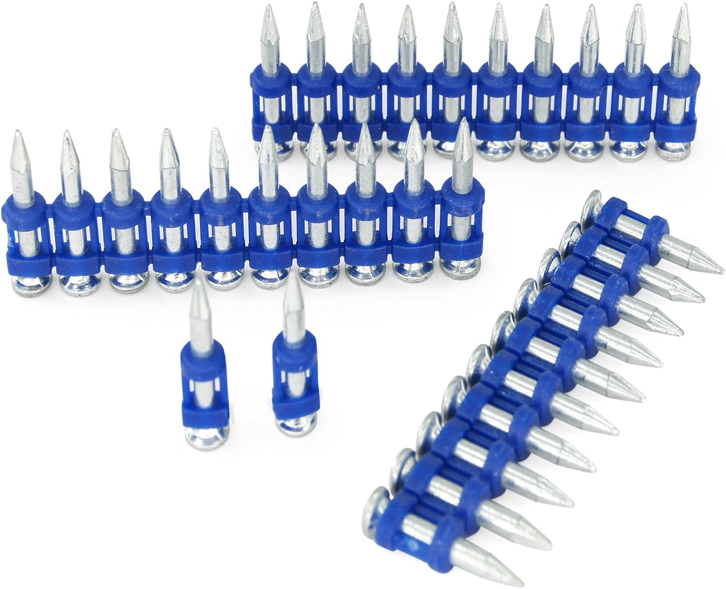 10 Boxes - KIMSING MTSD-22 12 Gauge 7/8 Inch X .109 Inch Smooth Shank Plastic Collated Concrete and Steel Drive Pin Mechanical Galvanized for Gas Power Concrete and Steel Nailer 1,000 PCS/Box