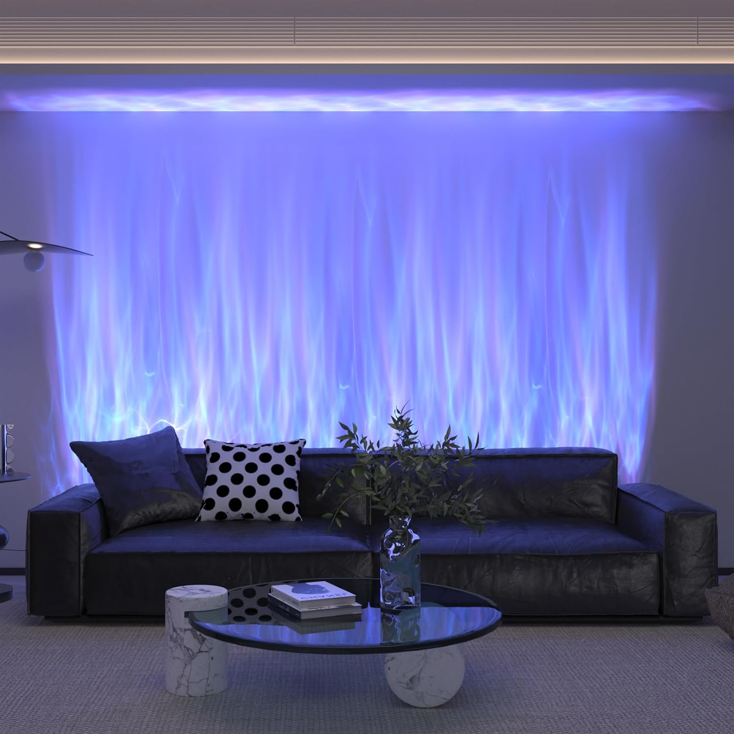 TACAHE RGBW Dynamic Wave Wall Light - Flowing Water, Aurora Visual - Color Changing Wall Washer Lamp with Remote & APP - Ambient Light for Living Room, Gaming Set - 39.3' - 12W - 1 Pack