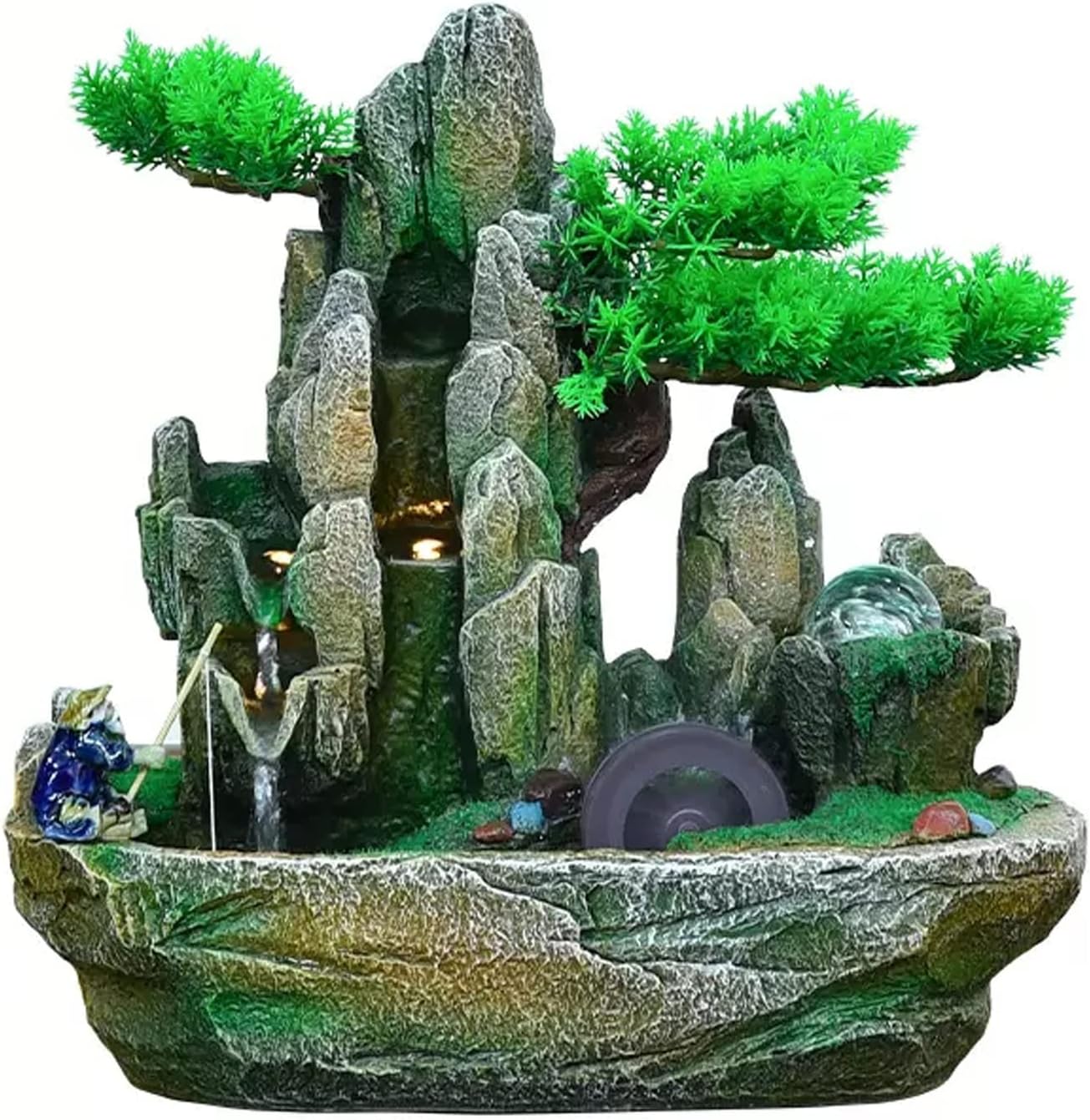 Indoor Water Feature,Ornaments Tabletop Fountain, Waterfall, Chinese Artificial Tree(S)