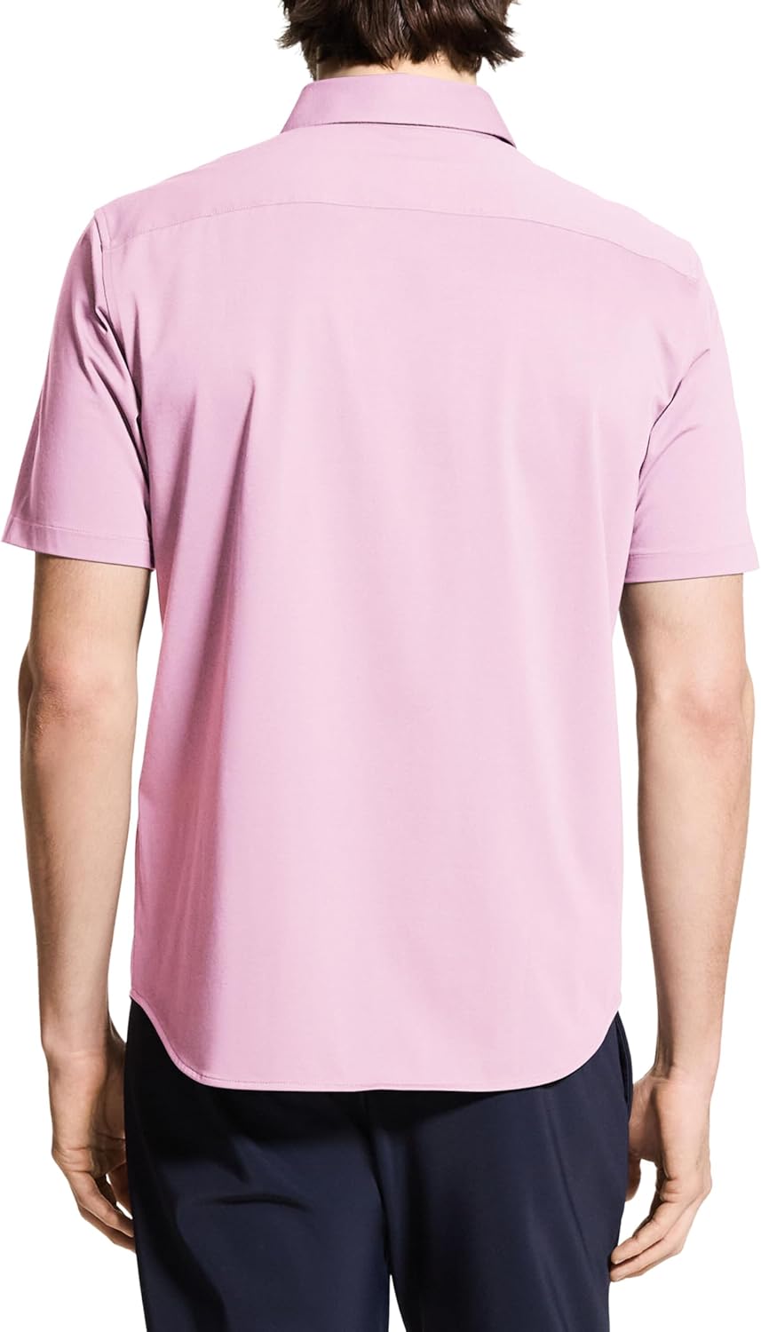 Theory Men's Theory Men's Irving Short Sleeve Button Down Woven in Structure Knit