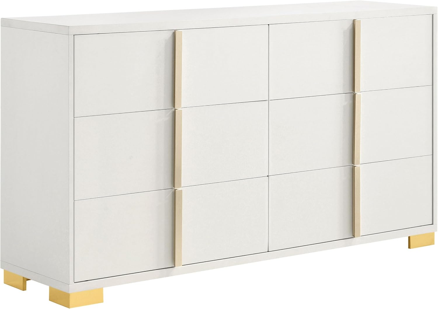 Coaster Home Furnishings Marceline Contemporary 5-Piece Bedroom Set Queen Size LED Panel Bed Frame 51-inch Headboard White 222931Q-S5