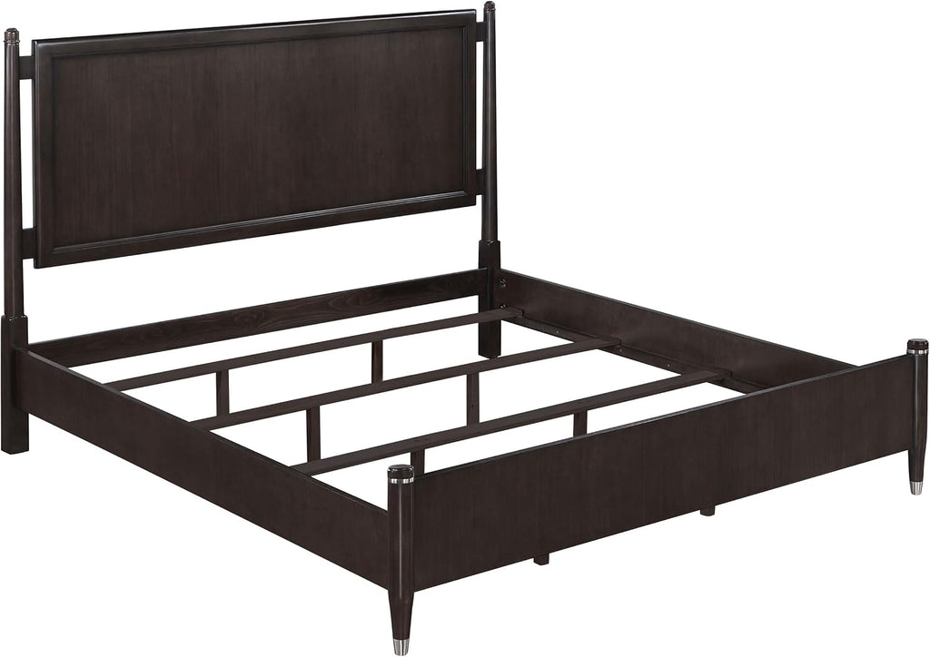 Coaster Home Furnishings Emberlyn Mid-Century Modern 5-Piece Bedroom Set Queen Size Four-Poster Bed Frame 84-inch Headboard Brown 223061Q-S5