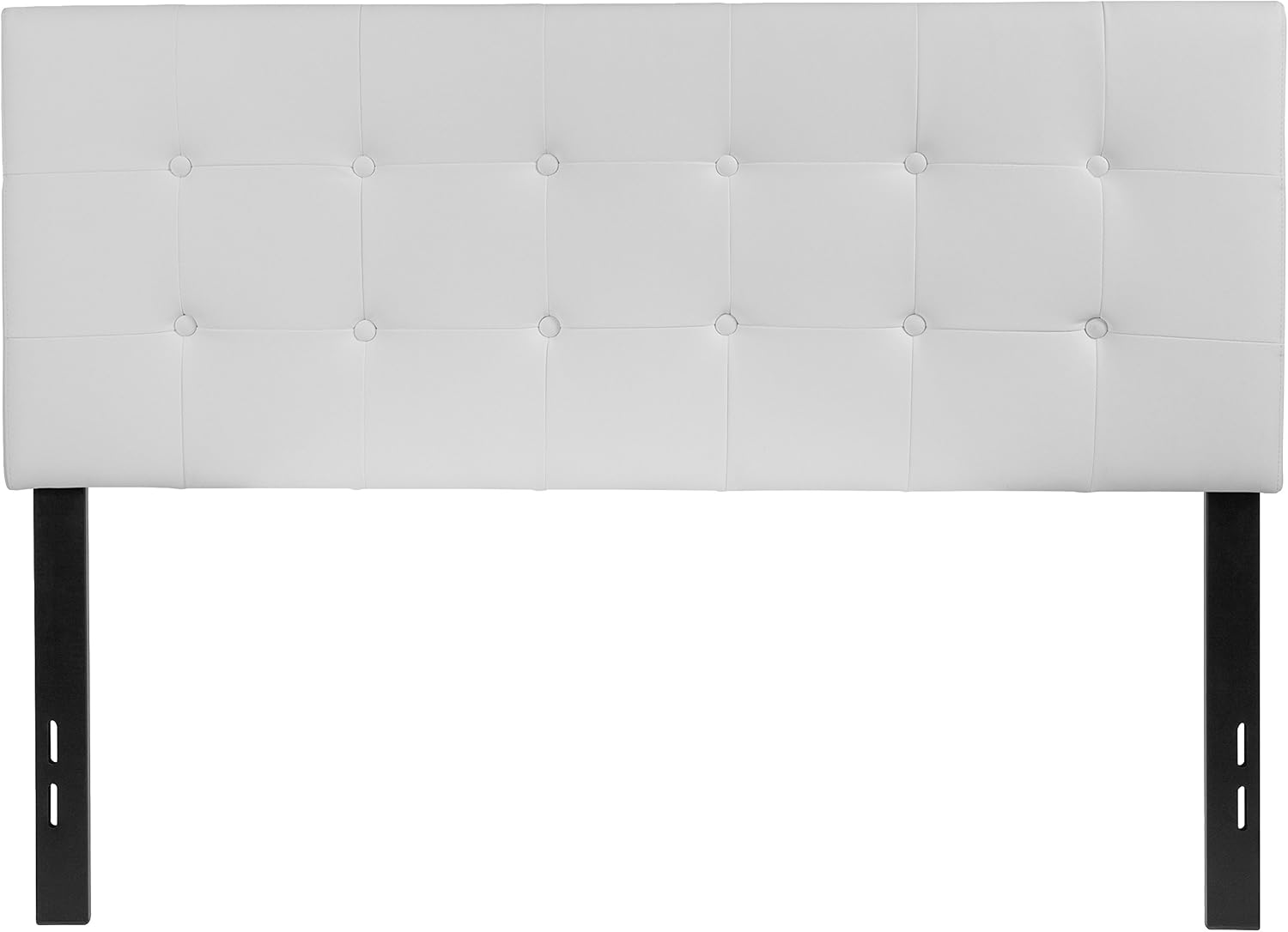 Flash Furniture Lennox Tufted Upholstered Full Size Headboard in White Vinyl