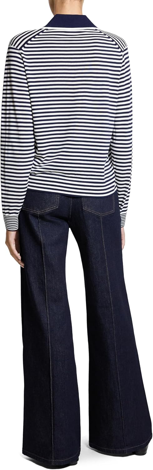 Theory Women's Striped Long Sleeve Polo