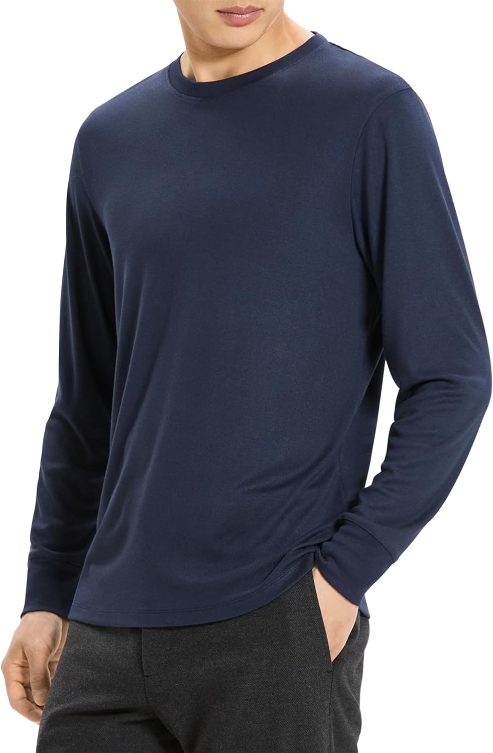 Theory Men's Essential Tee in Anemone Milano, Baltic, L