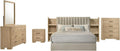 Coaster Home Furnishings - Arielle - Wood - 5-Piece Bedroom Set with Storage Bed, Tufted Headboard, Bookcase Panels and Transitional Style - Bedroom - Eastern King Size - Light Oak - 223111KE-S5