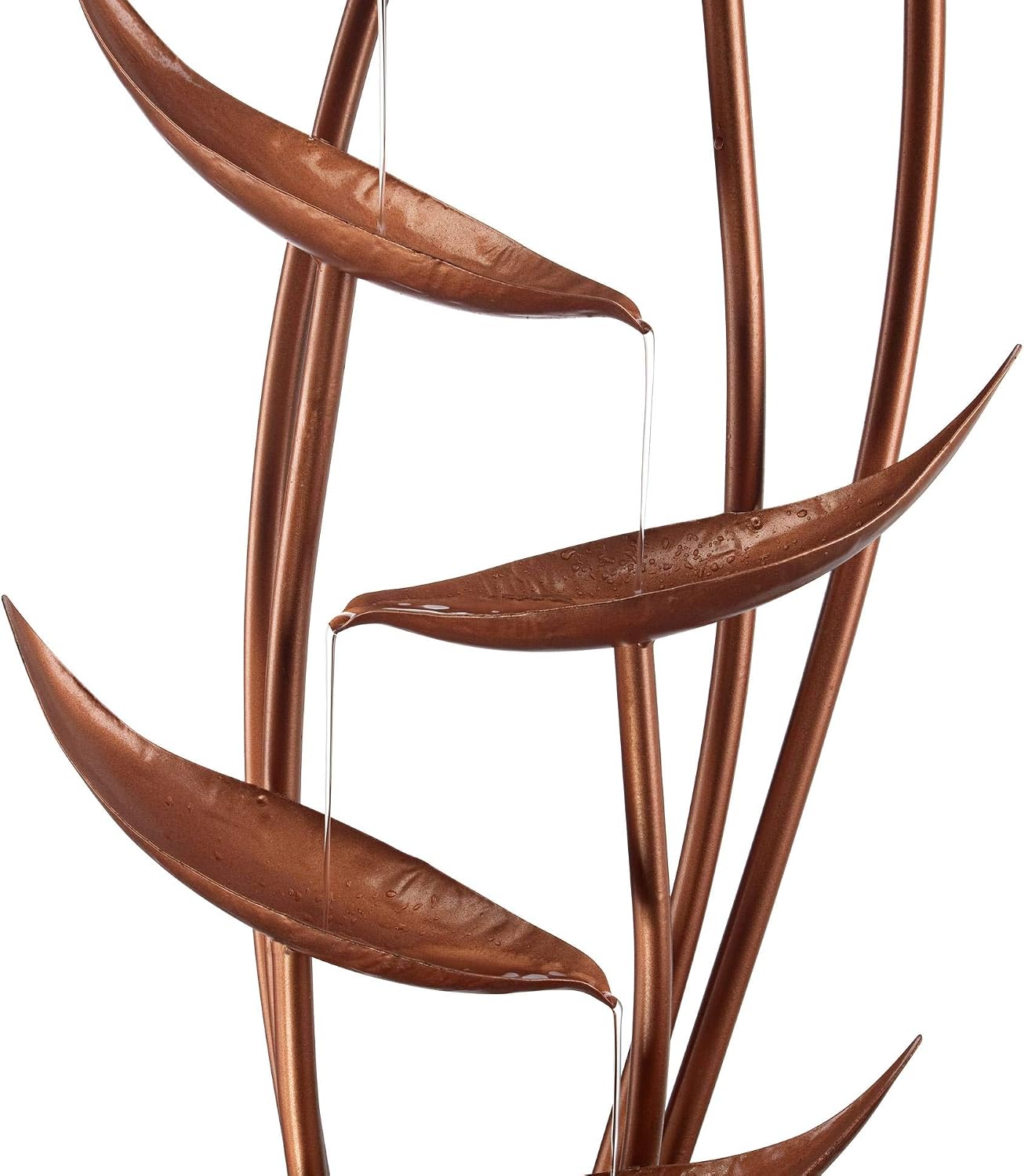 Ashton Tiered Copper Leaves 41' High Large Modern Indoor Outdoor Cottage Core Decor Resin Floor Fountain Standing Waterfall Cascading Water Feature for Outside Garden Patio Yard - John Timberland