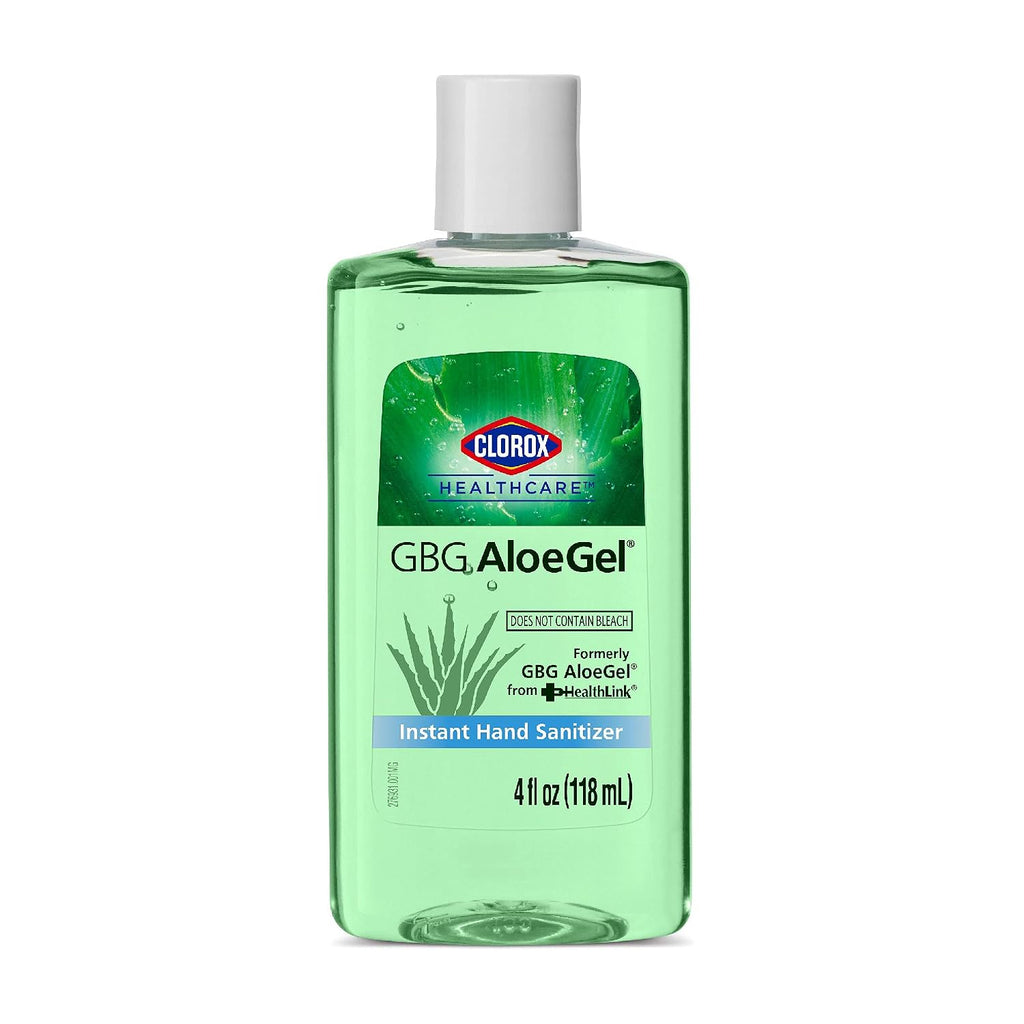 Clorox Healthcare GBG AloeGel Hand Sanitizer Gel, Bleach-Free Moisturizing Sanitizer with 64% Ethyl Alcohol, Aloe Vera and Vitamin E - FDA Registered, Travel Size, 4 Fl Oz - 24 Pack