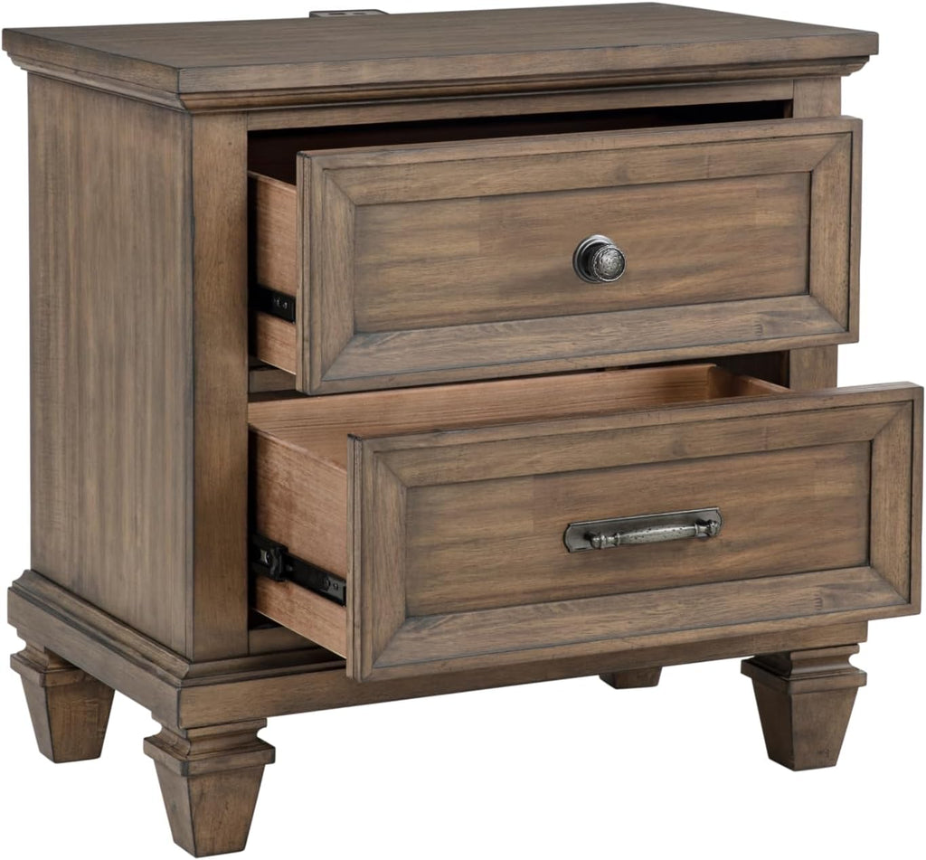 New Classic Furniture Mariana 5-Piece Wood Queen Bedroom Set, Vintage Mocha