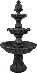 Sunnydaze 57' H Welcome 3-Tier Water Fountain - Large Electric Water Fountain with Pineapple Topper for Garden, Patio or Yard - Deep Espresso