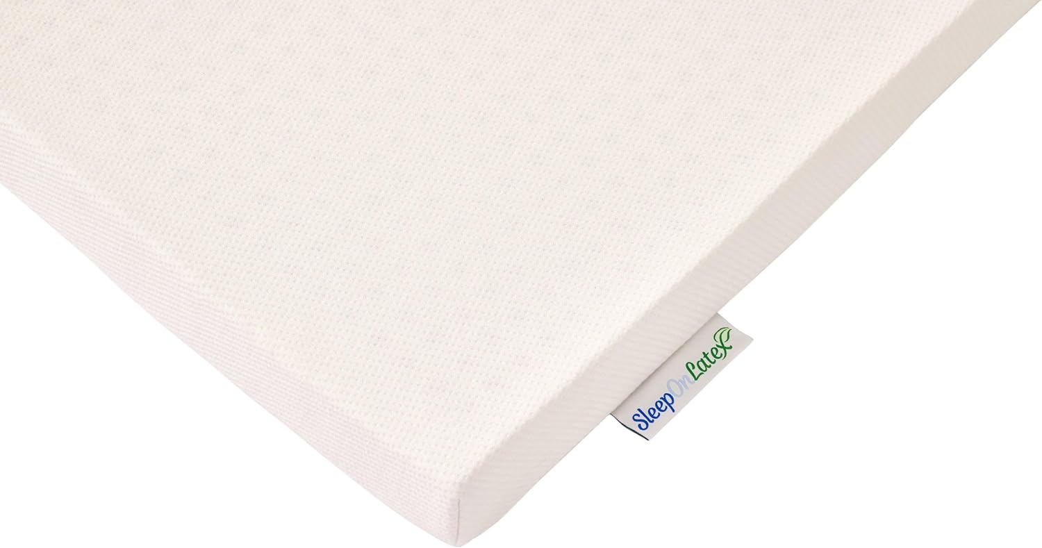 Pure Green Natural Latex Mattress Topper w/Luxury Cover - Medium Firmness - 3 Inch - Cal King Size (GOLS Certified Organic)