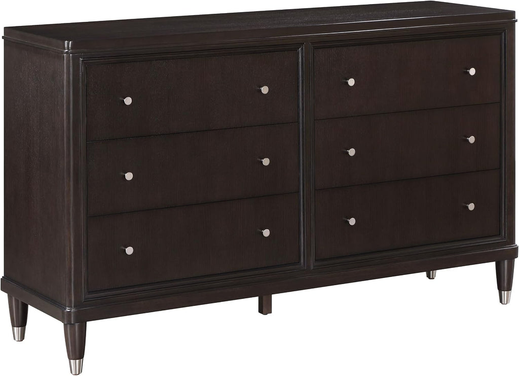 Coaster Home Furnishings Emberlyn Mid-Century Modern 5-Piece Bedroom Set Queen Size Four-Poster Bed Frame 84-inch Headboard Brown 223061Q-S5