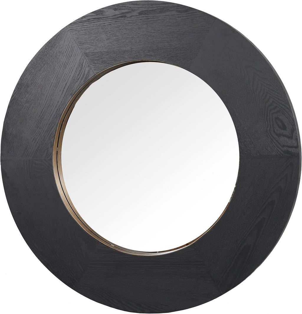 SAFAVIEH Couture Collection - Netta Black Wood Round Mirror