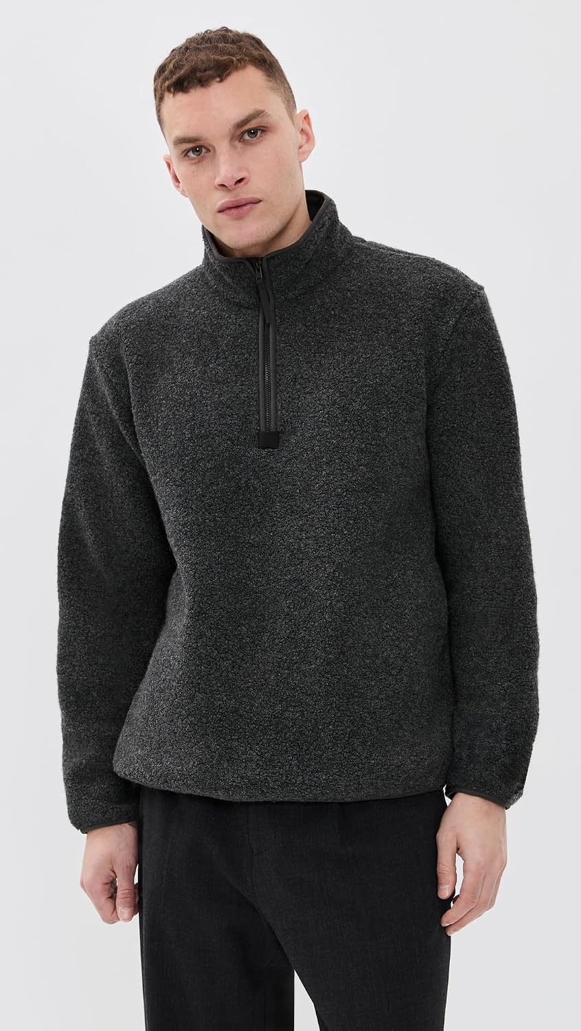Theory Men's Quarter Zip Wool Pullover in Dynamic Wool