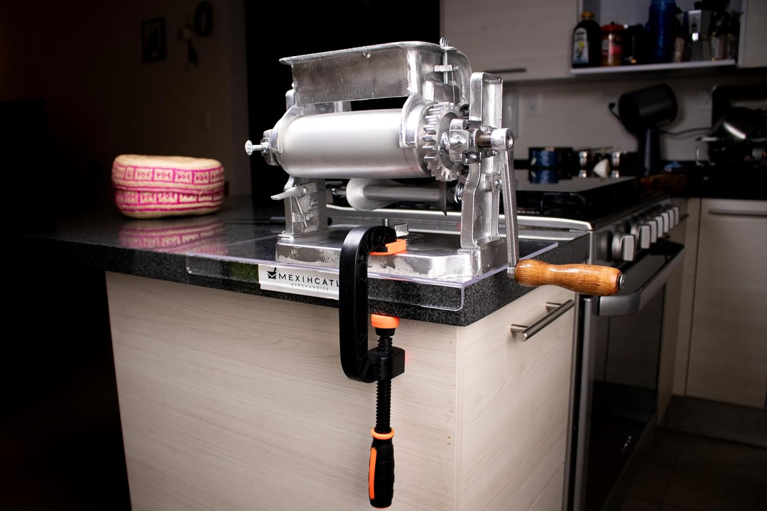 Tortilla Press/Maker with Rollers - Easy One-Handed Operation, Quick-Release Clamp, Setup & Recipe Guide - MEXIHCATL MERCHANDISE