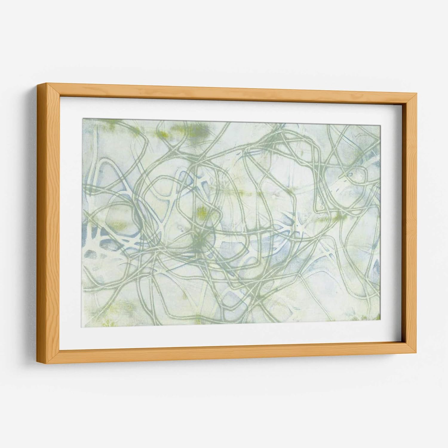 Canvas Lab | String Theory III by Jennifer Goldberger | 29 x 19 in | Fine Art Framed Print, Frame Color: Natural, With Mat | Abstract | Wall Decor for Bedroom, Living Room or Office