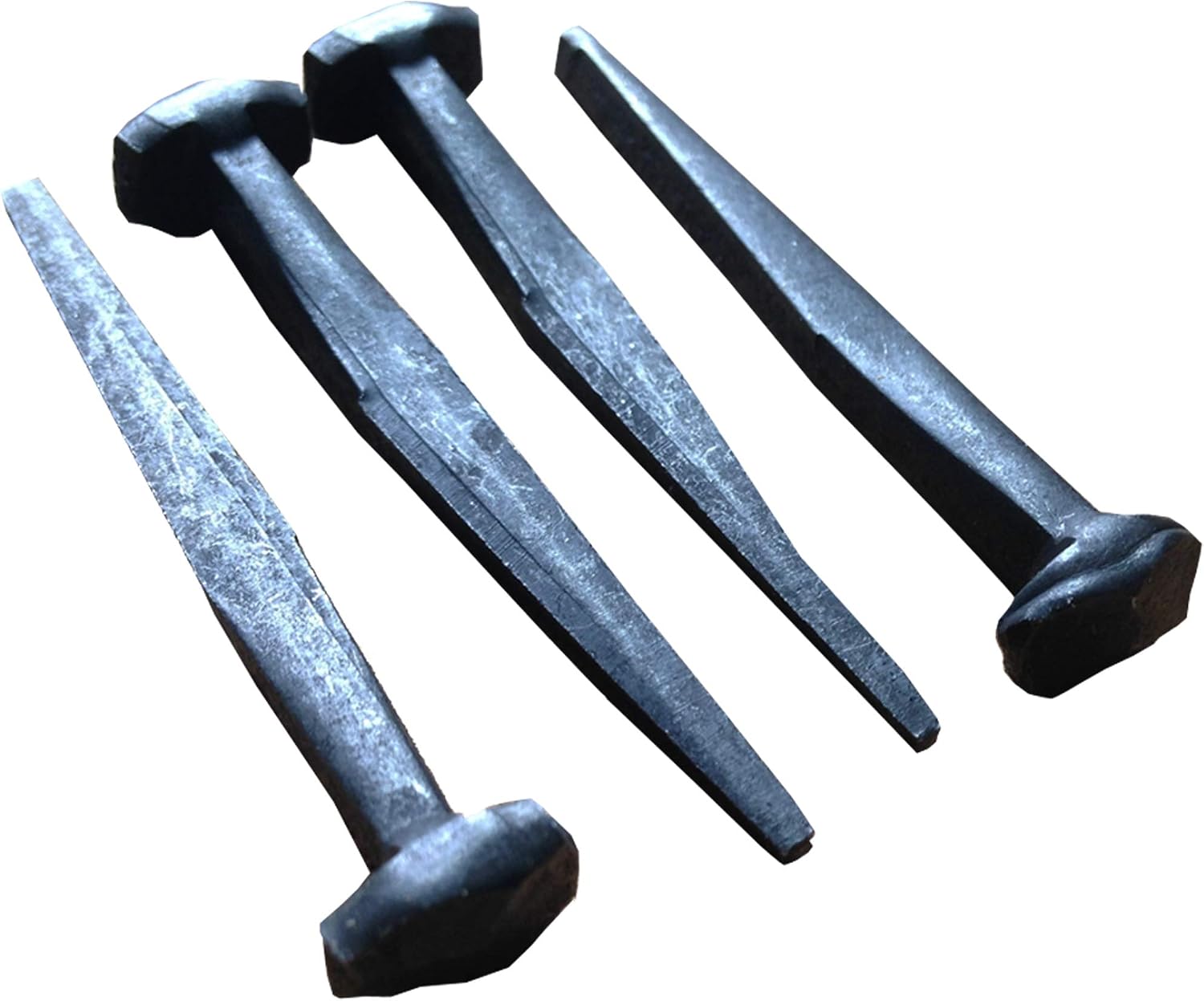 1.5'- Wrought Head Iron Nails – Antique Black rustic restoration accent nails for hanging, furniture, cabins, shutters & flooring – Decorative clavos nails – Distinct wrought rose head – 1.5 in