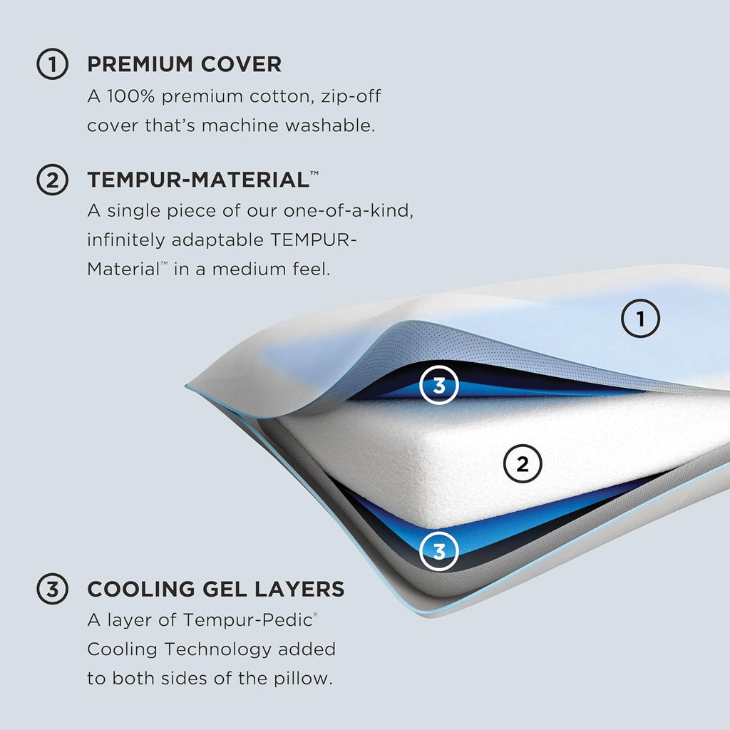 TEMPUR-Cloud® Dual Cooling™ Pillow, King - 2-Pack