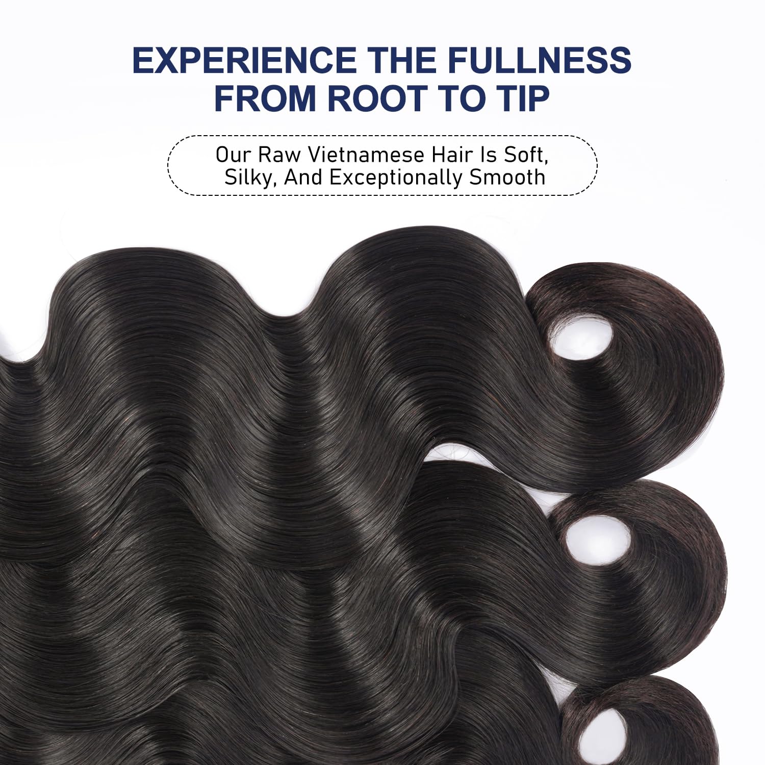 Raw Bundles Human Hair Body Wave, Bleachable & Dyeable, No Shedding, No Tangles, 15A Raw Vietnamese Hair Bundles, 12 12 12 Inches, 3X Longer Lifespan