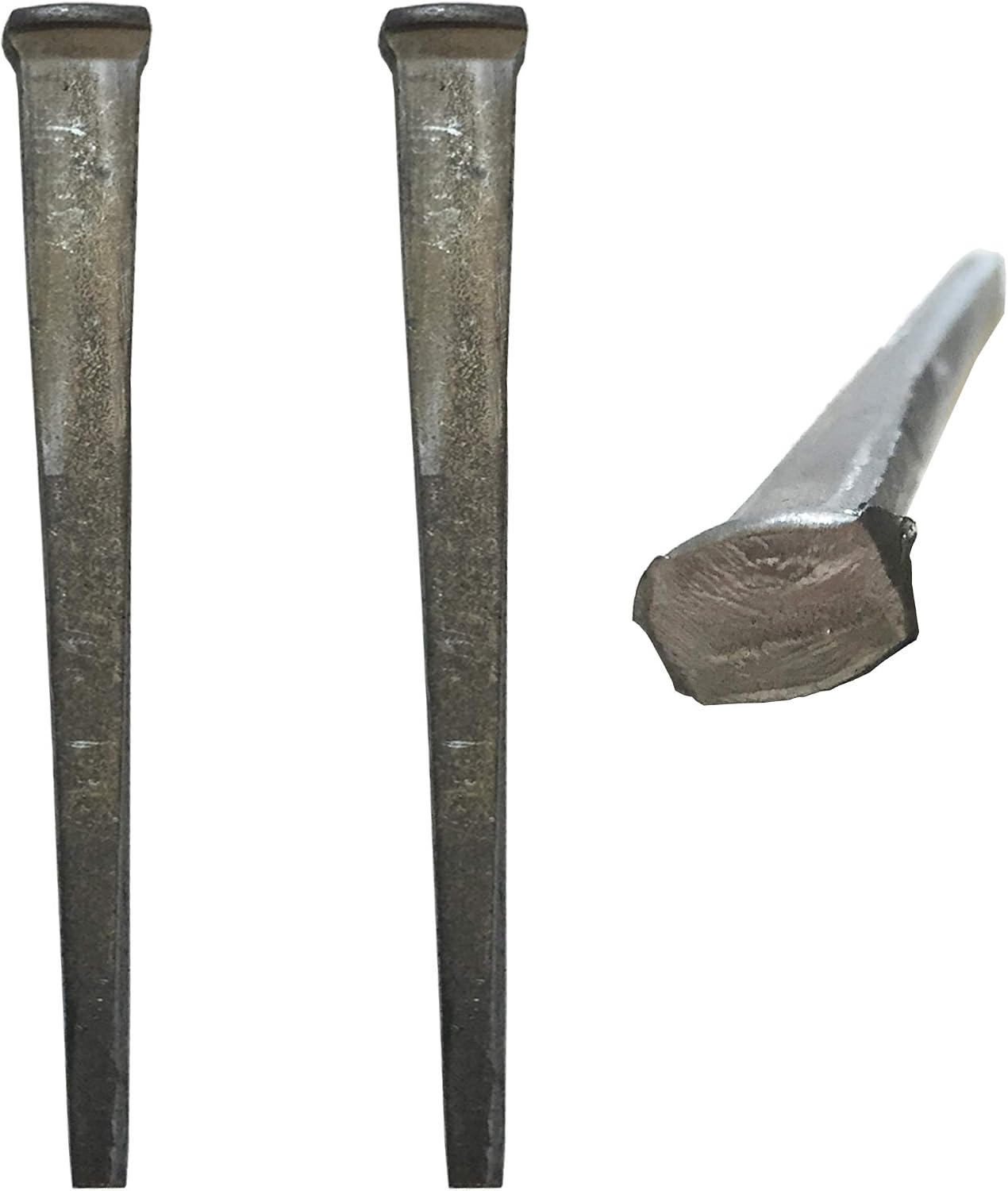 3'- CUT COMMON NAILS - Metallic Color - Antique rustic restoration accent nails for hanging, furniture, cabins, shutters & flooring – Decorative clavos nails – Distinct SQUARE HEAD Nail – 3 in