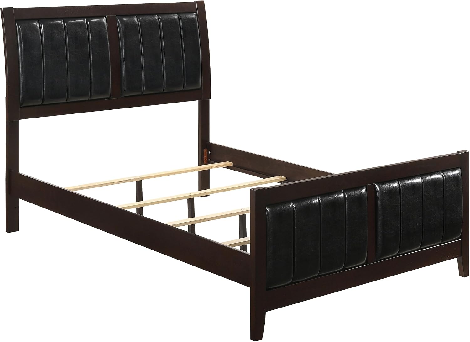 Coaster Home Furnishings Carlton Contemporary 5-Piece Bedroom Set Leatherette Upholstered California King Size Panel Bed Frame 51-inch Headboard Cappuccino 202091KW-S5