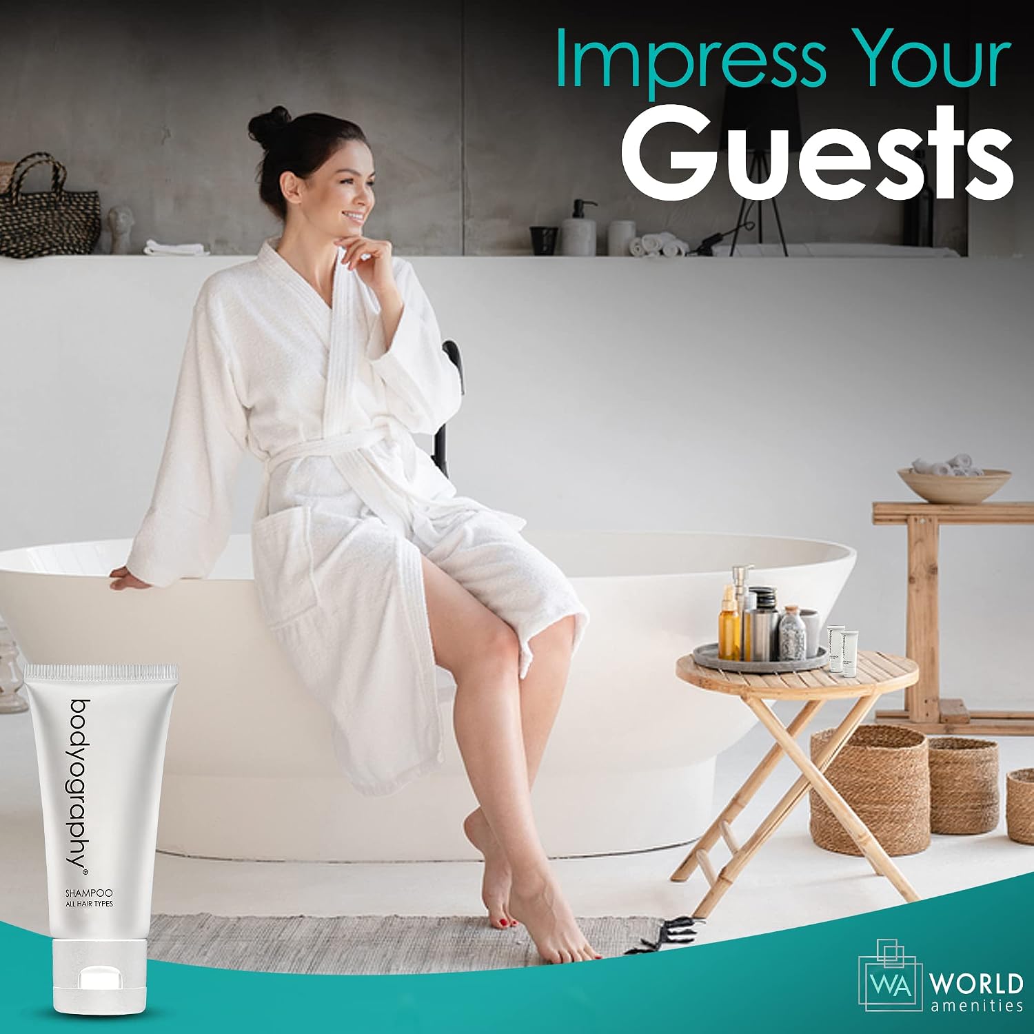 World Amenities - Bodyography blanc- Bulk Hand and Body Lotion | 300 Count | Vanilla White Tea, Mini Travel Size Toiletries (100% Recyclable Tube with Flip Top Cap) Hotel Amenities, for All Skin Types