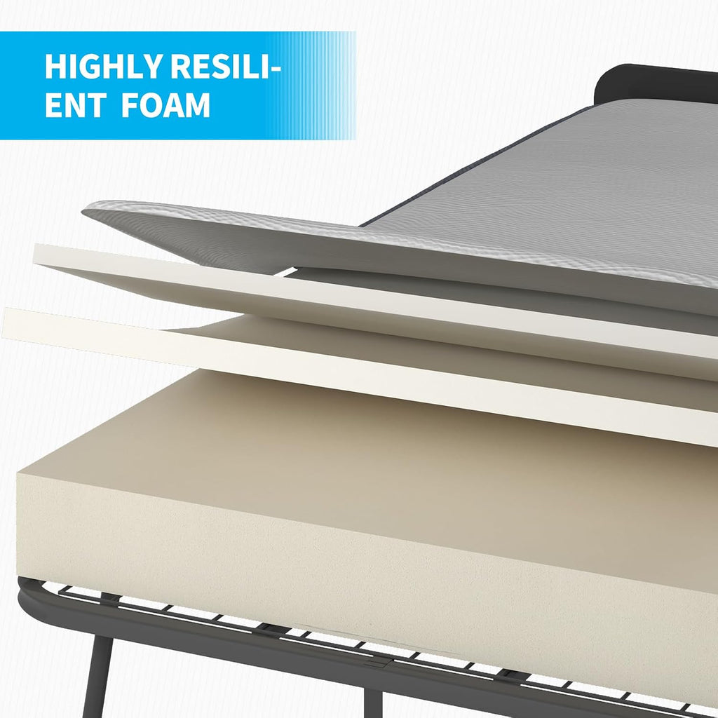 Rollaway Bed with Mattress for Adults, Single Folding Bed with 5'' Mattress, Portable Foldable Beds Fold up Guest Beds with Dustproof Bag & Baffle (Upgrade with Cover)