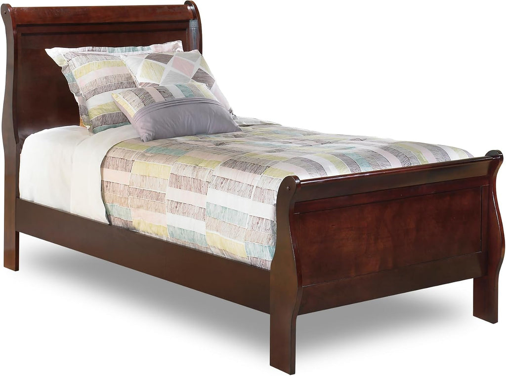 Signature Design by Ashley Alisdair Traditional Twin Sleigh Bed, Foundation or Box Spring Needed, Dark Brown