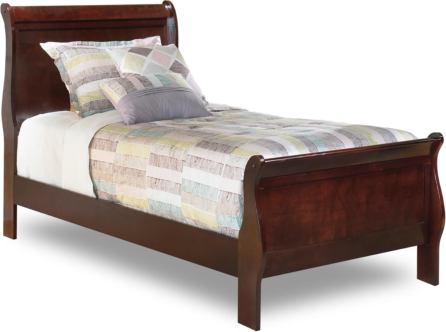 Signature Design by Ashley Alisdair Traditional Twin Sleigh Bed, Foundation or Box Spring Needed, Dark Brown