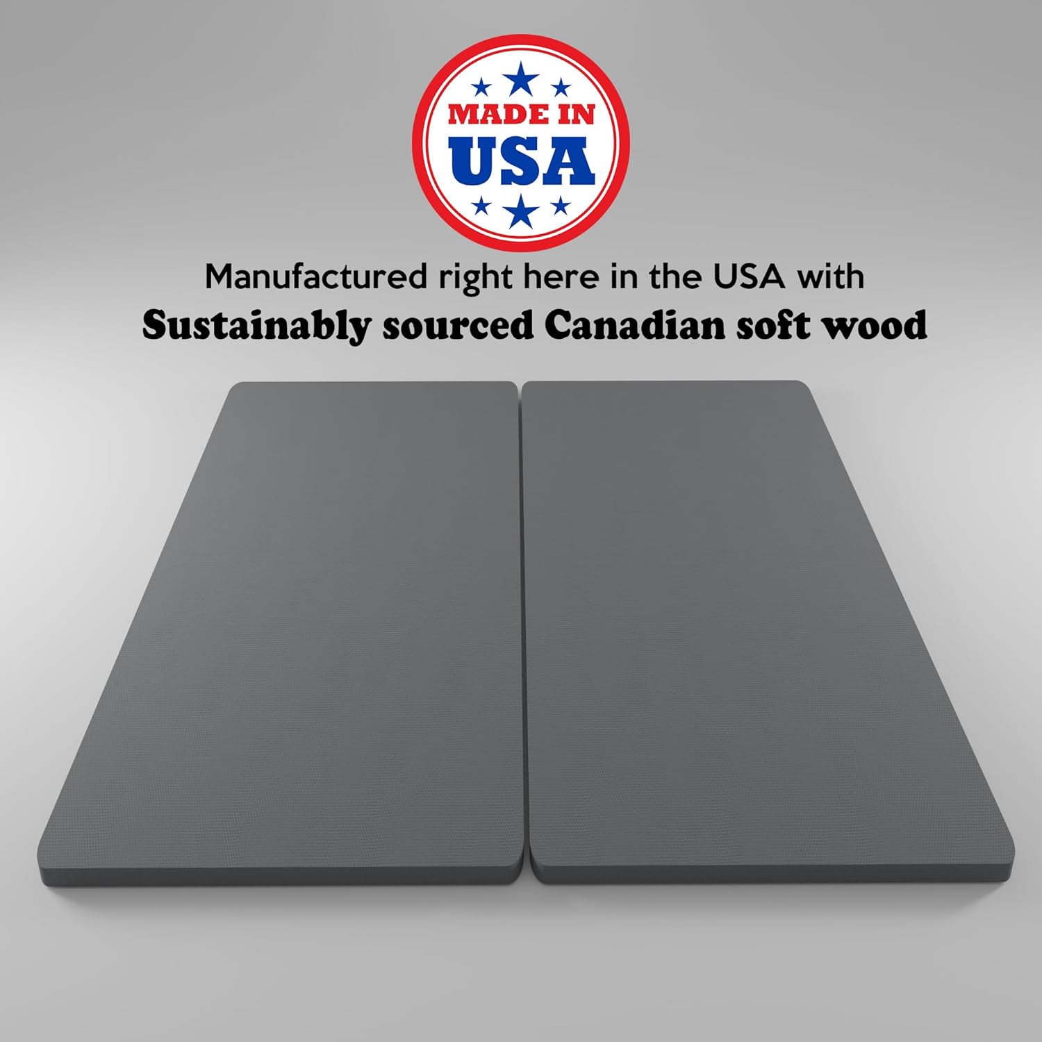 Spinal Solution, 1.5-Inch Split Bunkie Board for Mattress/Bed Support - Fully Assembled, Improved Comfort and Support, King, Gray